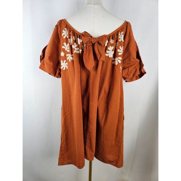 SOLD DO NOT BUY   Medium Embroidered Rust Boho Artsy Festival Folk - Picture 7 of 13